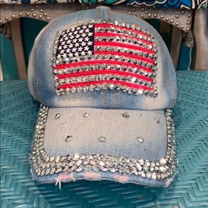 American flag bedazzled hat